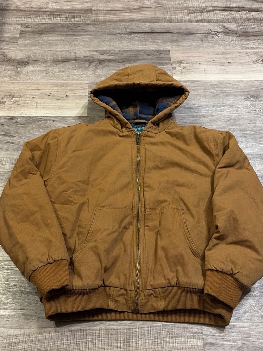 Plaid lined wool rich workwear jacket